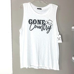 Zutter Gone Country Women's Sleeveless Graphic Tank Top Size Large